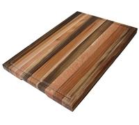 TESLYAR Large Solid Wood Cutting Board for Kitchen with Side Handles and Built-in Juice Groove, 18" x 12", Chopping Board from Walnut, Cherry, Ash-Tree & Red Oak (Large)