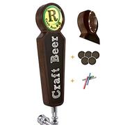 TESLYAR Large Wooden Table Tap Handles for Kegerator Bar Restaurant Brewery Craft Beer Tap Handle Label Display for All Beer Lovers (Dark Blue)