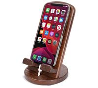 Teslyar Wooden Cell Phone Stand for Desk Holder Portable Men Gift Nightstand Organizer Gift for Men Husband Wife Anniversary Dad Birthday Purse Father Graduation Male Travel Idea Gadgets