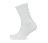 Tesmark 10 X Pairs Mens Big Foot Sports Socks, Cotton Rich Plain Assorted, Black & White Socks, Soft & Comfortable Ribbed Men socks, UK Size 12-14 (12-14, White)