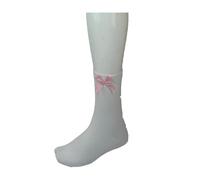 Tesmark 3/6 X Pairs Girls White School Socks with Coloured Check Bow Gingham Ankle Girls School Socks UK Size 2 to 11+ Years (UK, Age, 2 Years, 4 Years, Regular, 3, Pink)