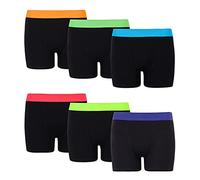 Tesmark 6, 12 X Multipack Black Neon Plain Colors Mens Boxer Shorts, Cotton Mens Boxers, Assorted Neon Belts Men’s Underwear, UK Sizes S-2XL (UK, Alpha, XL, Regular, Regular, 6, Black Neon)