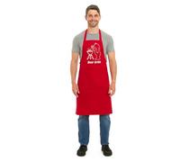 Tesmark Bear Grills Barbecue & Butcher Aprons for Men and Women with Pockets, One Size Plain Colour Versatile Novelty Aprons Ideal for Home, Kitchen, BBQ and Professional Use (Red)