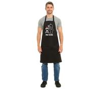 Tesmark Bear Grills Barbecue & Butcher Aprons for Men and Women with Pockets, One Size Plain Colour Versatile Novelty Aprons Ideal for Home, Kitchen, BBQ and Professional Use (Black)