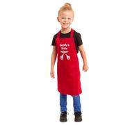 Tesmark Daddy's Little Helper Apron for Kids Ideal for Cooking Baking Painting Pottery Drawing Culinary Kitchen and Craft Activities Perfect for Junior Artists and Chefs (Red)