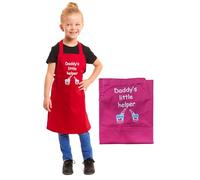 Tesmark Daddy's Little Helper Apron for Kids Ideal for Cooking Baking Painting Pottery Drawing Culinary Kitchen and Craft Activities Perfect for Junior Artists and Chefs (Fuchsia Pink)