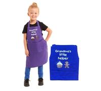 Tesmark Grandma's Little Helper Apron for Kids Ideal for Cooking Baking Painting Pottery Drawing Culinary Kitchen and Craft Activities Perfect for Junior Artists and Chefs (Blue)