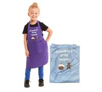 Tesmark Grandma's Little Helper Apron for Kids Ideal for Cooking Baking Painting Pottery Drawing Culinary Kitchen and Craft Activities Perfect for Junior Artists and Chefs (Sky Blue)