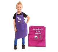 Tesmark Grandma's Little Helper Apron for Kids Ideal for Cooking Baking Painting Pottery Drawing Culinary Kitchen and Craft Activities Perfect for Junior Artists and Chefs (Fuchsia Pink)