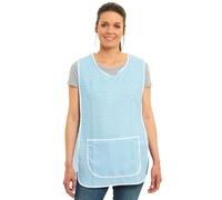 Tesmark Ladies Dogtooth Design With Piping Tabard Apron Overalls Front Pocket Stylish Tabards for Women Casual Aprons for Women to Use in Home Kitchen Restaurants Coffee Shops UK Made (XXL, Aqua)