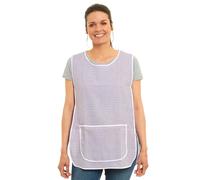 Tesmark Ladies Dogtooth Design With Piping Tabard Apron Overalls Front Pocket Stylish Tabards for Women Casual Aprons for Women to Use in Home Kitchen Restaurants Coffee Shops UK Made (XL, Red)