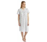 Tesmark Ladies Floral Incontinence Open Back Nightie Hospital Nightdress For Continence Problems Maternity Dress Polycotton Nightdresses for Women UK Size 8-30 (Lilac, 8-10)
