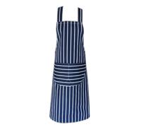 Tesmark Striped Barbecue & Butcher Aprons for Men and Women with Pockets, One Size Stripe Design Versatile Aprons Ideal for Home, BBQ and Professional Use (Navy)