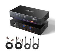 TESmart 8K@60Hz Displayport + HDMI KVM Switch, for 2 Monitors 2 Computers, HDMI 2.1 & DP 1.4 KVM, USB 3.0 4K@144Hz for Gaming,w/ADI Chip, EDID, Gigabit Network, Customizable Hotkey Switch, VRR