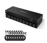 TESmart 8X1 HDMI KVM Switch, 8 Port Rack-mountable KVM Switch, 4K@30Hz USB2.0 KVM Enterprise-Grade, Support EDID Emulator | Auto Scan | Hotkey Switch | IR Remote| RS232 | IP Control (HKS801-EB23)