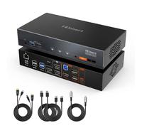 TESmart HDMI Displayport USB-C KVM Switch 3 Monitors 4K@60Hz USB 3.0