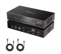 TESmart USB-C KVM Switch Dual Monitor for 2 Laptops, Thunderbolt 4 KVM Dock