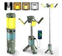 TESMAX Telescopic Folding Camping Lantern with 12000mAh Battery, IPX5 Waterproof LED Light, Magnetic Base, Rechargeable Flashlight for Outdoor Adventure, Hiking, Emergency and Camping