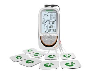 TESMED Rechargeable 3-in-1 TENS Unit EMS Muscle Stimulator & Muscle Massager, Designed for Pain Relief and Muscle Stimulation, 73 Programs, 2 Customizable, 8 Electrodes (TE-880R Plus)