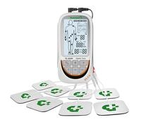 TESMED TE-880R Plus Rechargeable TENS, EMS & Massage Stimulator | 3-in-1 device with 73 programs, 2 customizable modes and 8 electrodes for pain relief and muscle stimulation.