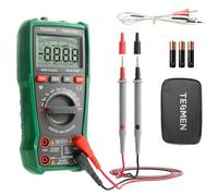 TESMEN TMM-569A Digital Multimeter, TRMS 4000 Counts Ohmmeter, Auto-Ranging Voltage Tester with NCV, Voltage & Current, Resistance, Continuity, Diode, Capacitance, Phase, Temperature, Live Wire -Green