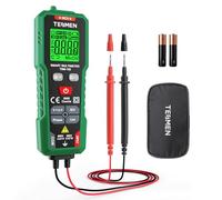 TESMEN TSM-192 Handheld Digital Multimeter, Voltage Tester with Leads, Voltmeter Measures Phase, NCV, AC/DC voltage, Resistance, Continuity & Live Wire for Automotive Testing, Household-Green
