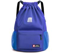 Tesmien Drawstring Bags,Waterproof Swimming Bags Unisex Sports Backpacks for Kids Adult, Large Drawstring Sackpacks Bags for School Gym Sports Travel Swimming-Blue