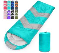 Tesmien Sleeping Bag for Adults & Kids 3-4 Season Warm Weather and Winter Lightweight, Waterproof for Teens, Men's Indoor & Outdoor Camping/Traveling/Hiking, Lake Blue