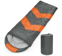 Tesmien Sleeping Bag for Adults & Kids 3-4 Season Warm Weather and Winter Lightweight, Waterproof for Teens, Men's Indoor & Outdoor Camping/Traveling/Hiking, Grey Orange