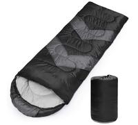 Tesmien Sleeping Bag for Adults & Kids 3-4 Season Warm Weather and Winter Lightweight, Waterproof for Teens, Men's Indoor & Outdoor Camping/Traveling/Hiking, Black Grey