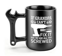 Tesmotor Grandpa Coffee Mug - If Grandpa Can't Fix It We are All Screwed Funny Gift from Grandkids for Birthday, Christmas & Father's Day