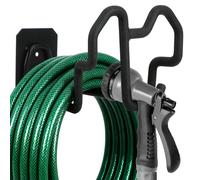 Tesmotor Heavy Duty Iron Garden Hose Holder - Wall Mounted Hose Hanger with Matte Coating - Durable Metal Hosepipe Bracket for Garage and Outdoor