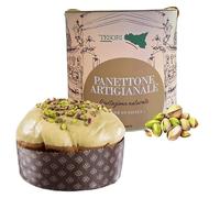 Tesori di Sicilia Artisan Panettone with Sicilian Pistachio 1Kg, "Ù Ciauru di Palermo" Package includes Panettone and Sicilian Playing Cards as a Gift, Christmas Gift Idea