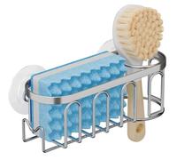Sink Caddy Sponge Holder + Brush Holder 2 in 1 with Upgraded Suction Cups, SUS304 Stainless Steel Rust Proof