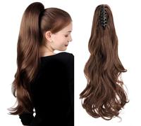 TESS 18 Inch Claw Clip Ponytail Hair Extensions Curly Wavy Ponytail Extension #2/30 Hair Extension for Women 140g