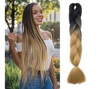 TESS 24 Inch Braiding Hair Festival Accessories DIY Rainbow Twisted Hair Extensions Crochet Synthetic Wig for Women UK 2 Colours #6 Black & White