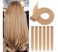 TESS Clip in Hair Extensions 100% Real Human Hair 6PCS 6Clips Straight Weft Multiple Uses Add Hair Volume and Highlights for Women UK - 18 inch - 2#27 Dark Blonde