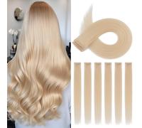 TESS Clip in Hair Extensions 100% Real Human Hair 6PCS 6Clips Straight Weft Multiple Uses Add Hair Volume and Highlights for Women UK - 20 inch - 2#60 Platinum Blonde