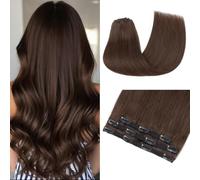 TESS Clip in Hair Extensions for Women UK 3PCS 11Clips #2R Dark Brown 14 inch