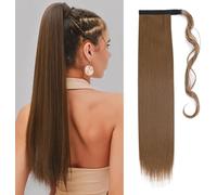 TESS Clip in Ponytail Extension Blonde 26",Hair Extensions Ponytail Synthetic Wrap Around Long Straight Fake Pony Tails Hair Pieces for Women(#12)