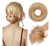TESS Real Human Hair Bun Elastic Easy Scrunchies Hairpiece Updo Ponytail Extensions Hair Accessories for Women UK #12P613 Golden Brown & Bleach Blonde