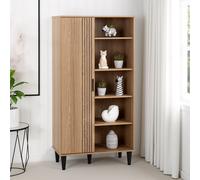 Tessa 1 Door Bookcase Unit - Natural Oak Effect