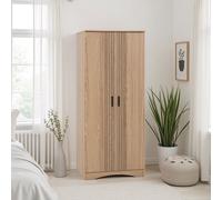 Tessa 2 Door 1 Drawer Wardrobe Natural Oak Effect