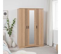 Tessa 3 Door 1 Drawer Mirrored Wardrobe Oak Effect