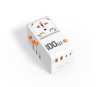 TESSAN 100W Universal Travel Adapter with 2 USB C and 2 USB A | International Plug Adaptor 100W Fast Charger, Worldwide Power Outlet for US to Europe EU UK AUS Ireland(Type C, G, A, I)