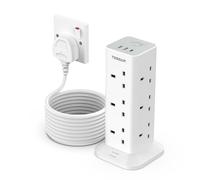TESSAN 5M Tower Extension Lead with USB C, 12 Way Surge Protected Extension