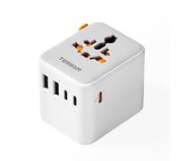 TESSAN 65W GaN Universal Travel Adapter, Travel Plug Adapter Worldwide with 1 Universal AC Outlet 5 USB Ports (3 USB C), International Plug Adaptor for UK to EU USA Australia Ireland (Type C G A I)