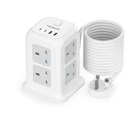 TESSAN 8 Way Tower Extension Lead 10M with 4 USB Slots (2 USB C)