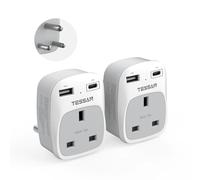 TESSAN UK to South Africa Plug Adapter, Type M Travel Adapter with USB C