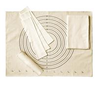 Tessco 6 Pieces Pastry Cloth and Rolling Pin Cover Set Includes 2 Pcs 25 x 20 Inch Large Cotton Pastry Mat 4 Pcs 14 x 2.5 Inch Rolling Pin Cover Sleeves for Dough Bread Pie Baking Kitchen Supplies
